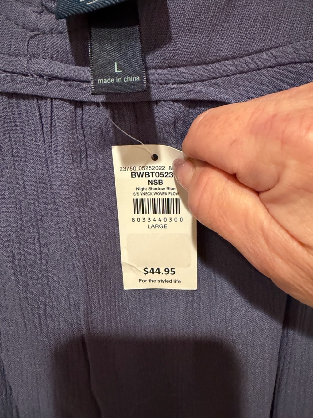 Buckle Women's Short Sleeve V-Neck Tunic - Slate Blue - Picture 8 of 9